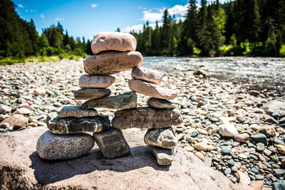 Stack of stones on rocks