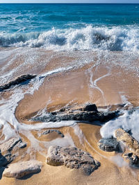 High angle view of beach