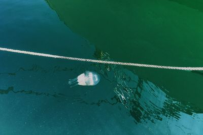 High angle view of boat in sea