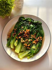 Close-up of food in plate on table