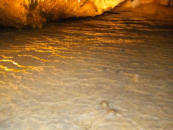 High angle view of rocks on beach