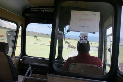 Man sitting in bus