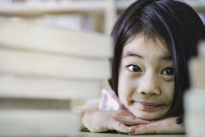 Close-up portrait of cute girl