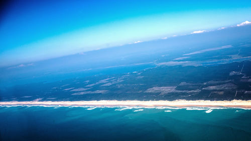 Aerial view of sea against sky