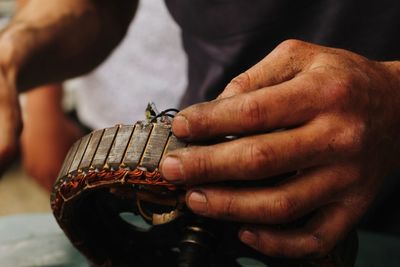 Close-up of man working