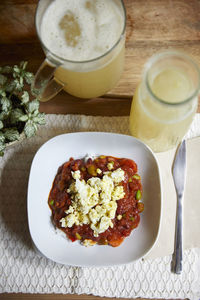 Vegetarian food on the table