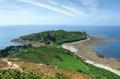 High angle view of beach against sky