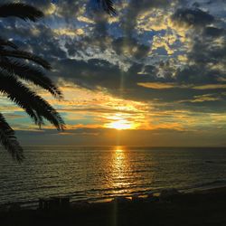 Scenic view of sunset over sea