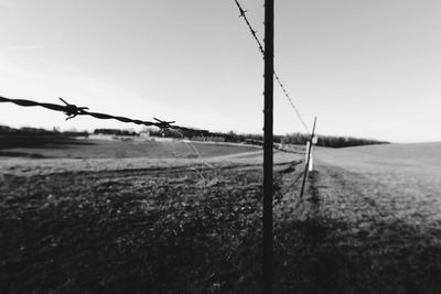 Scenic view of grassy field against sky