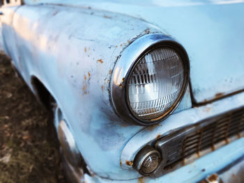 Close-up of old vintage car