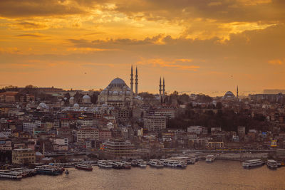 Sunset over istanbul, turkey