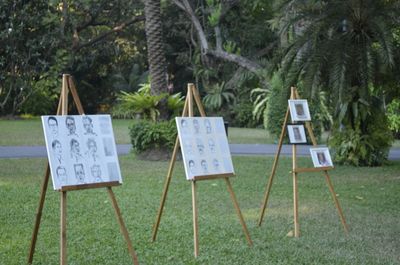 Information sign on field