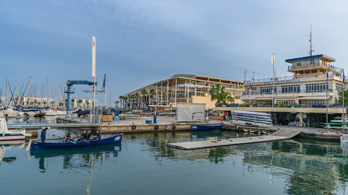 Boats in harbor