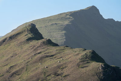 Scenic view of mountains against clear sky