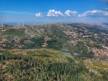 Aerial view of landscape against sky