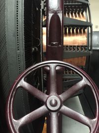 Close-up of metal wheel