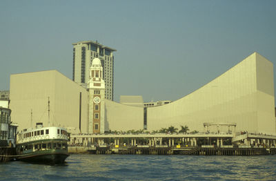 Low angle view of building against clear sky