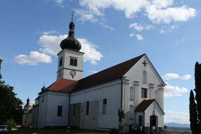 Church against sky in town