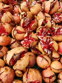 Full frame shot of pomegranates for sale at market