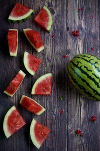 High angle view of food on table