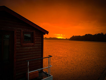 House by rainy sunset