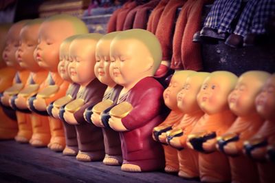 Figurines for sale at market stall