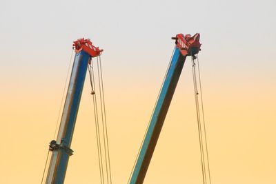 Low angle view of sailboat against sky during sunset