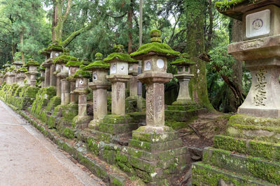 View of temple in garden