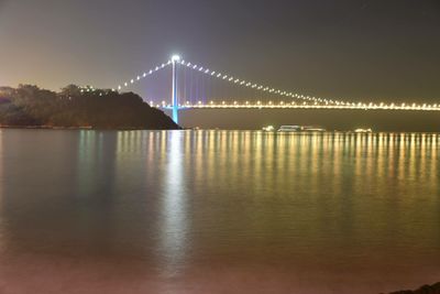 Suspension bridge at sunset