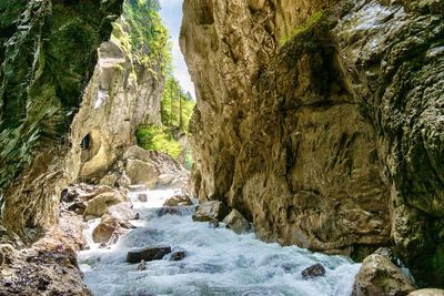 Scenic view of waterfall