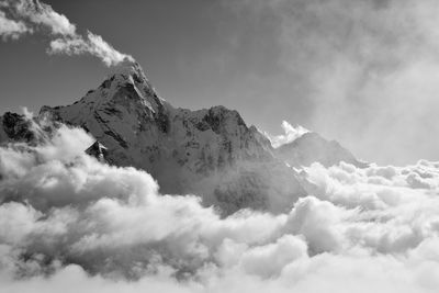 Low angle view of mountains against sky