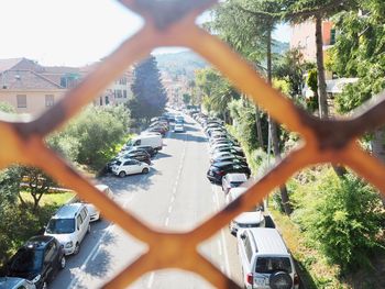 Cars on street in city