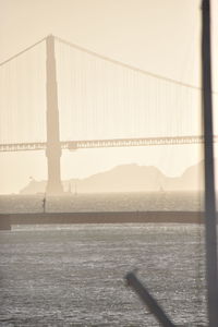 Suspension bridge over sea