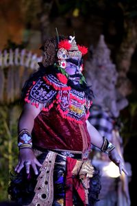 Close-up of man performing traditional dancing