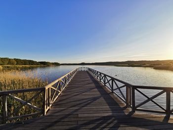 Scenic view of lake against clear sky