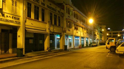 Illuminated city at night