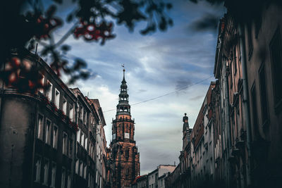 Low angle view of buildings against sky