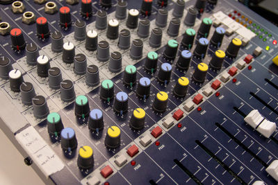 Full frame shot of audio mixer