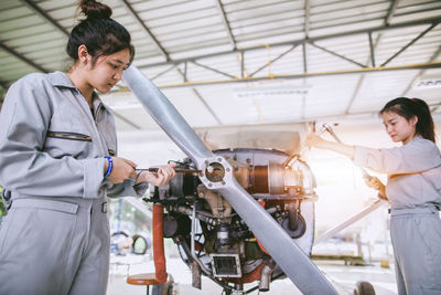 Female engineers working in industry