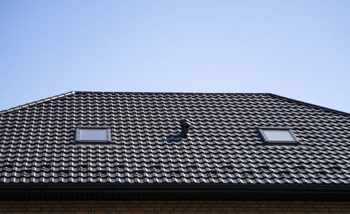 Low angle view of building against clear sky