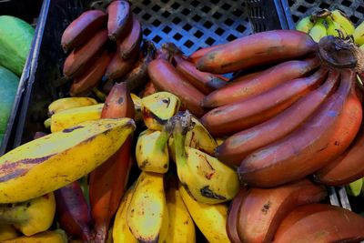 High angle view of fruits for sale in market