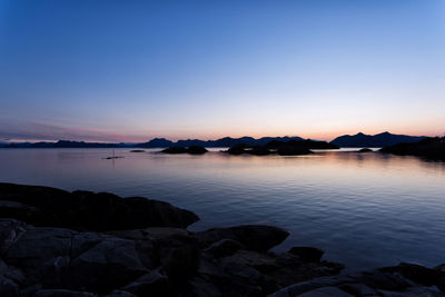 Colourful susnset during summer in norway with clear sky