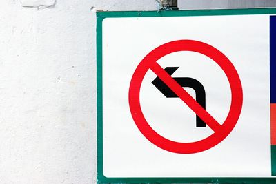 Close-up of road sign