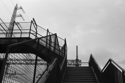 Low angle view of staircase against sky