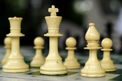 Close-up of chess pieces