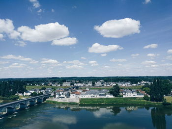 High angle view of bridge over river