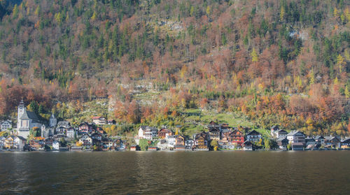 Group of people on beach during autumn