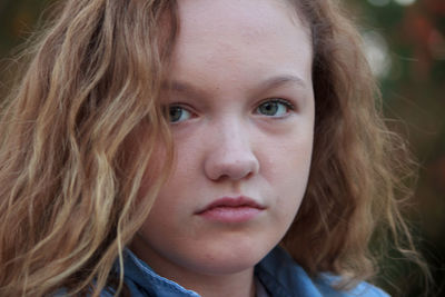 Close-up portrait of beautiful young woman