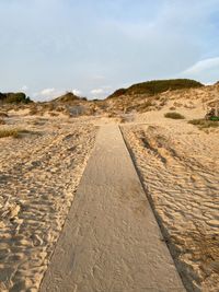 Surface level view of land against sky