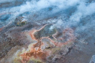 Aerial view of volcanic landscape